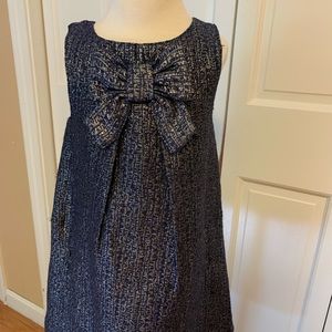 Girls navy shimmery holiday dress